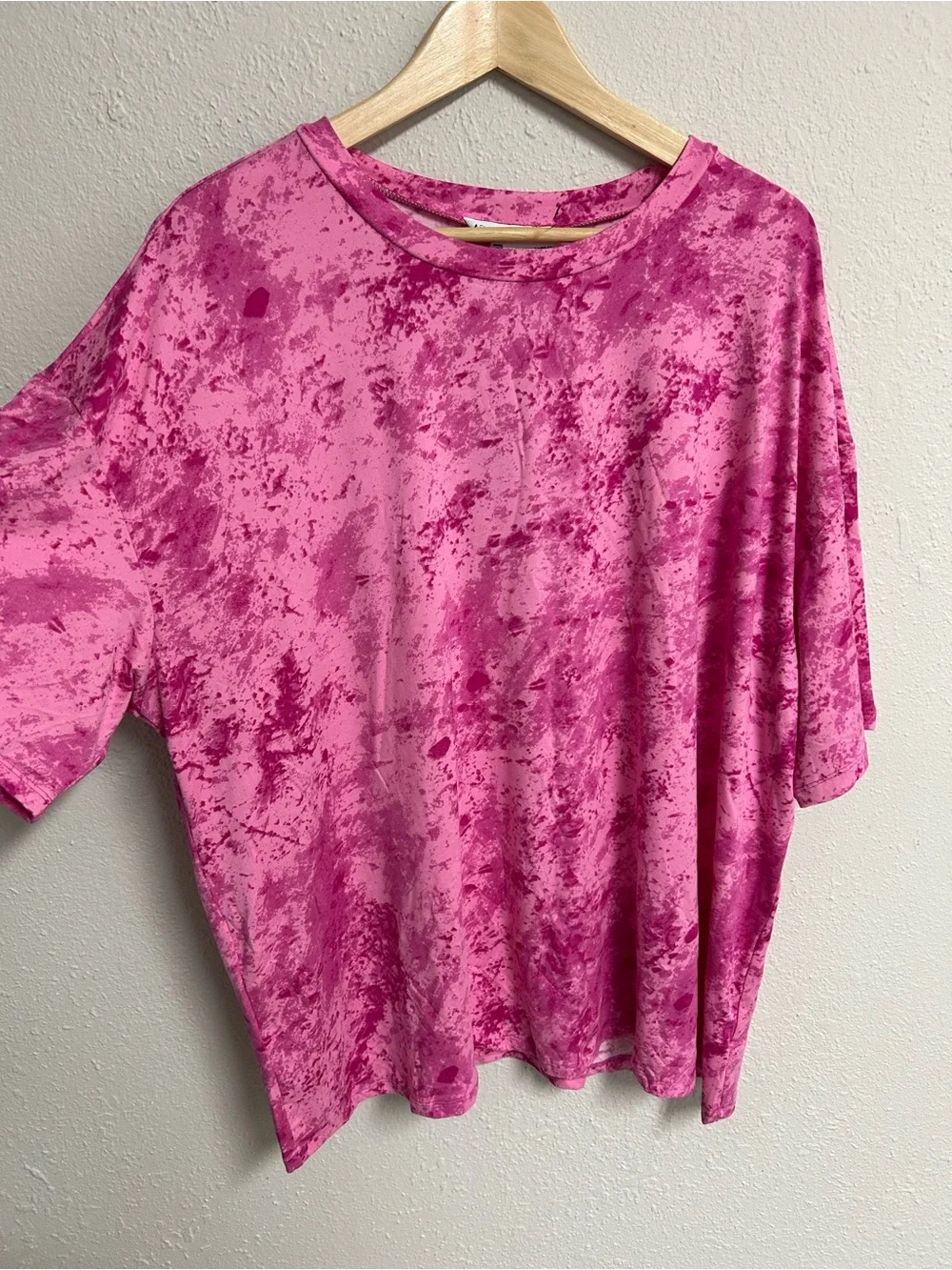 Fashion Nova Chelsea Biker Short Set Fuchsia Pink Acid Wash Plus Size 2X NWT